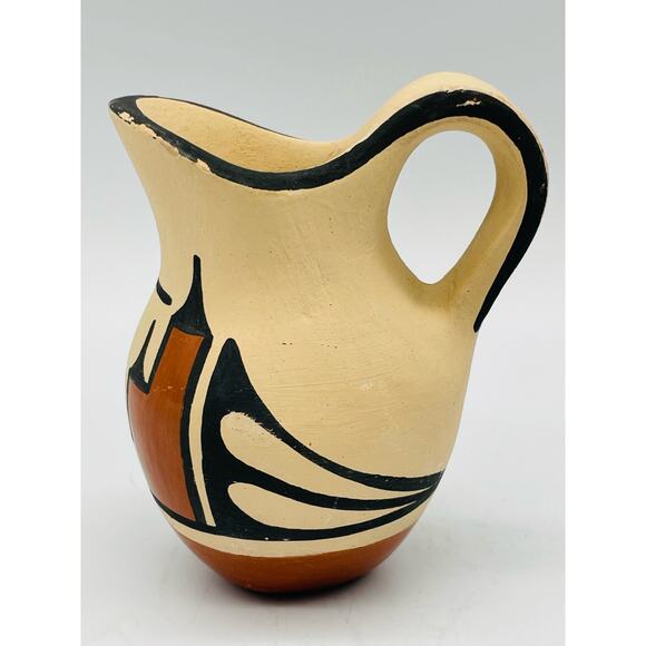 Traditional Zia Pueblo Polychrome Pottery Mini-Pitcher by Robert Pino - Picture 5 of 10